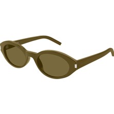 Yves Saint Laurent Saint Laurent Sl 567 006 Licorice Khaki Oval Kadin Gunes Gozlugu