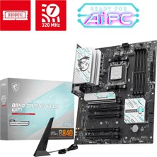 MSI Msı B840 Gamıng Plus Wıfı7 Ddr5 Hdmı-Typec Pcıe 4.0 Am5 Atx