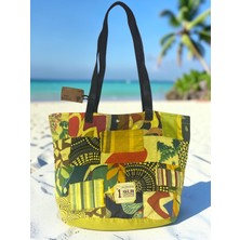Old Cotton Cargo Vintage Salaş Çok Renkli Organik Disayn Cotton Günlük Omuz Plaj Çantası 30X27CM