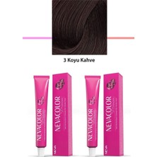 Kuzgun Ticaret 2 Li Set Premium 3 Koyu Kahve - Kalıcı Krem Saç Boyası 2 x 50 G Tüp