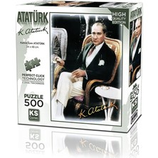 NW NessiWorld 20060 Kahve Içen Atatürk 500 Parça Puzzle -Ks Puzzle