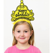 Eco Port Sarı Happy Birthday Prenses Tacı – Doğum Günü Taç Aksesuarı