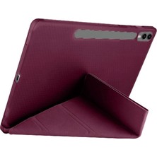Eco Port Samsung Galaxy X610 Tab S9 Fe Plus 12.4 Kılıf Kalemlikli Mars Tablet Kılıfı - Mürdüm