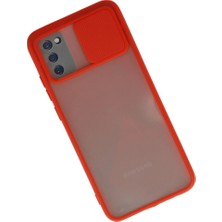 Eco Port Samsung Galaxy A02S Kılıf Palm Buzlu Kamera Sürgülü Silikon - Kırmızı