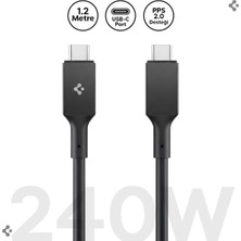 Empressco Usb-C To Usb-C 1.2m Kablo 240W Güç, Pps 2.0, Süper Hızlı Şarj, 40 Gbps Siyah
