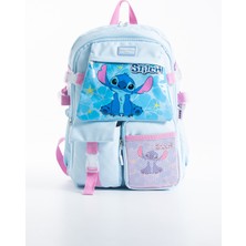 Kingston Hill Stitch Kawaii Kore Tarzı Aksesuarlı Çok Bölmeli Çocuk Okul Çantası
