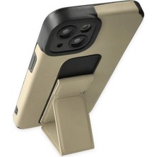 Eco Port Apple Iphone 14 Plus Kılıf Mega Standlı Silikon - Gold