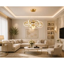 Osc Home Modern LED Avize Kumandalı 3 Renk Işık Sarı Kasa