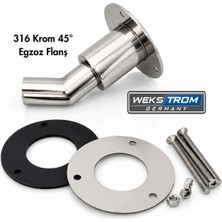 Weks Trom Wekstrom Germany Krom Jeneratör Egzoz Çıkış Flanşı 45° Açılı ( Webasto)