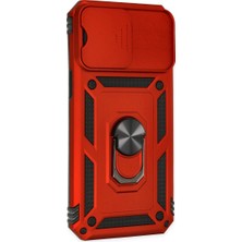 Eco Port Apple Iphone 14 Pro Kılıf Pars Lens Yüzüklü Silikon - Kırmızı