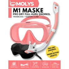 Molys M1 Profesyonel Dalış Maskesi   Maske Kutusu   Pro Full Dry Tam Kuru Şnorkel   Free Dom Antı Fog Buğu Önleyici Film