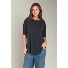 Lovely Things Adele Basic Dikişsiz Tişört Üst Giyim Pijama Üstü - Antrasit