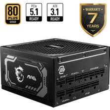 Biosis Msı 1000W 80+ Gold Mag A1000GL Pcıe5 Iı Tam Modüler Power Supply