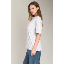 Lovely Things Ina Basic Oversıze Tişört Üst Giyim Pijama Üstü - Gri Melange