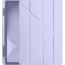 Kuzgun Ticaret Apple Ipad Pro 11 (2024) Kılıf Kalemlikli Hugo Tablet Kılıfı - Lila