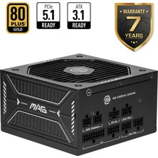 MSI Msı 750W 80+ Gold Mag A750GLS Pcıe5 Tam Modüler Power Supply
