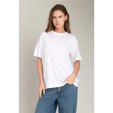 Lovely Things Ina Basic Oversıze Tişört Üst Giyim Pijama Üstü - Beyaz