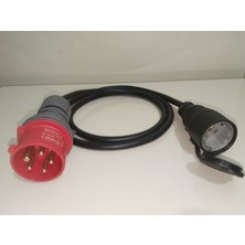 Kırkdabir Kauçuk Ups Kapaklı Priz ve Cee Norm 5/16A Fişli 3x2,5mm Kauçuk H05RR-F Adaptör Kablo
