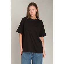 Lovely Things Ina Basic Oversıze Tişört Üst Giyim Pijama Üstü - Siyah