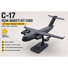 Memania Co C-17 Uçak Maketi Kit Card 3D Puzzle Parçalı Kurulum Kolay Montaj Eğitici Hobi Seti (Montaj Gerektirir)