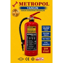 Mega Metropol 4 kg Abc Kuru Kimya Tozlu Yangın Söndürme Cihazı. Yangın Söndürme Tüpü. Yangın Tüpü. Yangın Söndürücü. Yangın Söndürme Cihazları. Ruhsata Uygun Yangın Tüpü