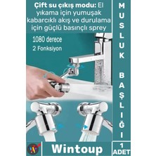 Wintoup #musluk 1080 Derece Döner Robotik Kol Mutfak Banyo Lavabo Tasarruflu Filtreli Akrobat Musluk Başlığı
