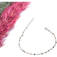 Canka Doğaltaşlı  Gümüş Halhal