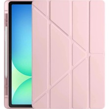 Kuzgun Ticaret Apple Ipad Pro 11 (2024) Kılıf Kalemlikli Hugo Tablet Kılıfı - Rose Gold