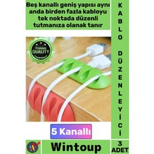 Wintoup #kablotutucu Silikon Yapışkanlı Masaüstü Kablo Düzenleyici Klips Seti Kablo Tutucu 5 Kanallı 3 Adet