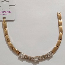 Zennemor Xuping Vıp Kaliteli Antialerjik Üç Baget Kesimli Zirkon Taşlı Rose Gold Bileklik
