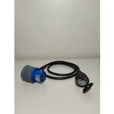 Kırkdabir Kauçuk Ups Kapaklı Priz ve Cee Norm 3/16A-90² Eğik Fişli 3x2,5mm Kauçuk H05RR-F Adaptör Kablo
