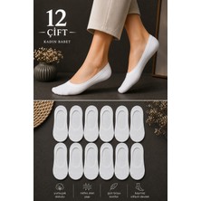 CK Socks 12 Çift Siyah Kadın Babet Çorap | Pamuklu, Nefes Alan, Terletmeyen, Görünmez Çorap
