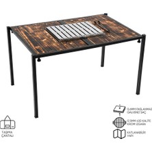 Argeus Katlanabilir Mangal Masa - Krom Izgaralı - 100cm*70cm*65cm