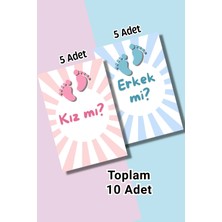 Metranya Kız Mı? Erkek Mi? 10 Adet Etkinlik Kartı Cinsiyet Belirleme Partisi Baby Shower Müjde Kartı Tahmin Dilek Hamile Anı Kartı
