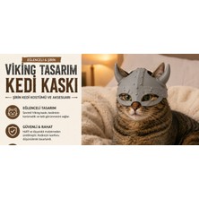 Memania Co Viking Tasarım Eğlenceli Kedi Kaskı Şirin Kedi Kostümü ve Aksesuarı