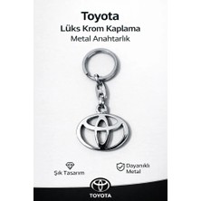 Stilix Garage Yüksek Kaliteli Toyota Logolu Lüks Krom Kaplama Oto Anahtarlığı Şık Hediyelik Araç Aksesuar 1 Adet