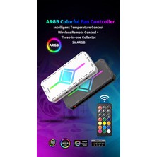 Atheron 9+9 Port Pwm Argb Fan Kontrolcü | 5V 3 Pin Senkron | 4 Pin Pwm | Kablosuz Kumandalı | Manyetik Fan Hub | Beyaz