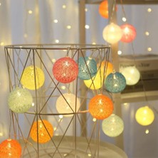 Epazzar 20 LED Renkli Koton LED Işık Dekoratif Işıklandırma 20LI Pilli LED Özel Günler Süsleme Işığı
