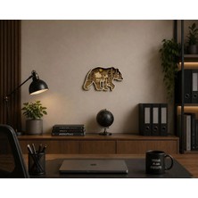 Arlia Design Ahşap Ayı Dekoru / 7 Katmanlı Doğa ve Ayı Potresi 40 x 30 cm