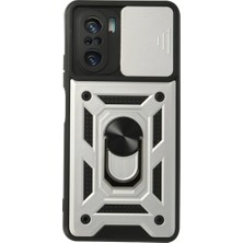 Eco Port Xiaomi Poco F3 Kılıf Pars Lens Yüzüklü Silikon - Gümüş