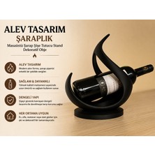 Memania Co Alev Tasarım Estetik Şaraplık Masaüstü Şarap Şişe Tutucu Stand Dekoratif Obje