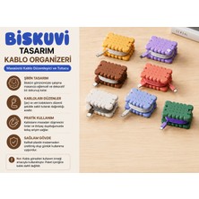 Memania Co Bisküvi Tasarım Şirin Kablo Organizeri Masaüstü Kablo Düzenleyici ve Tutucu Stand