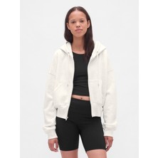 Gap Kadın Krem Vintagesoft Fermuarlı Wedge Sweatshirt