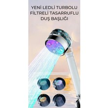 Empressco Renkli LED Işıklı Turbo Pervaneli Su Tasarruflu Duş Başlığı