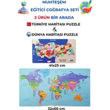 Empressco Eğlenceli Ahşap Dünya ve Türkiye Haritası Puzzle Seti, Öğrenmeyi Keyifli Kılar