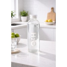 Empressco H2O 1l Borosilikat Cam Matara Beyaz, Sağlıklı ve Şık Tasarım