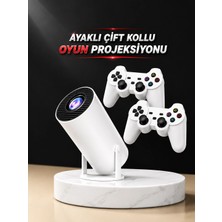 Hace Bazaar Projeksiyon Cihazı Video Oyun Konsolu Projektör Taşınabilir Ayaklı Çift Kollu 4K Çözünürl�