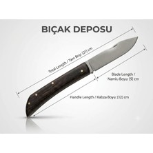 Bıçak Deposu Inanç Edc Kullanım Katlanır Ahşap Kabzalı Kamp ve Doğa Çakısı 21 cm