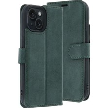 Fantastik Store Newface Apple iPhone 15 Trend S Plus Kapaklı Kılıf - Yeşil