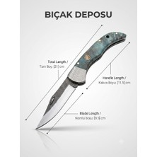 Bıçak Deposu Çökürmiş Renkli Sap Katlanabilir Av ve Kamp Çakı